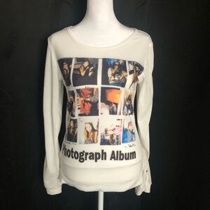 Hangar Graphic Long Sleeve Top with Photograph Album Print